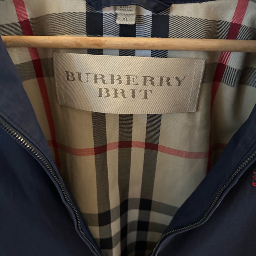 Burberry Brit Navy Jacket with Plaid Lining - Picture 3 of 7
